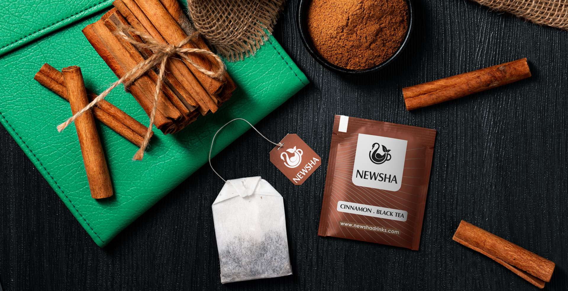 newsha,cinnamon,black,teabag